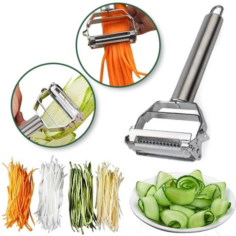 Two-piece peeler set with julienne blades