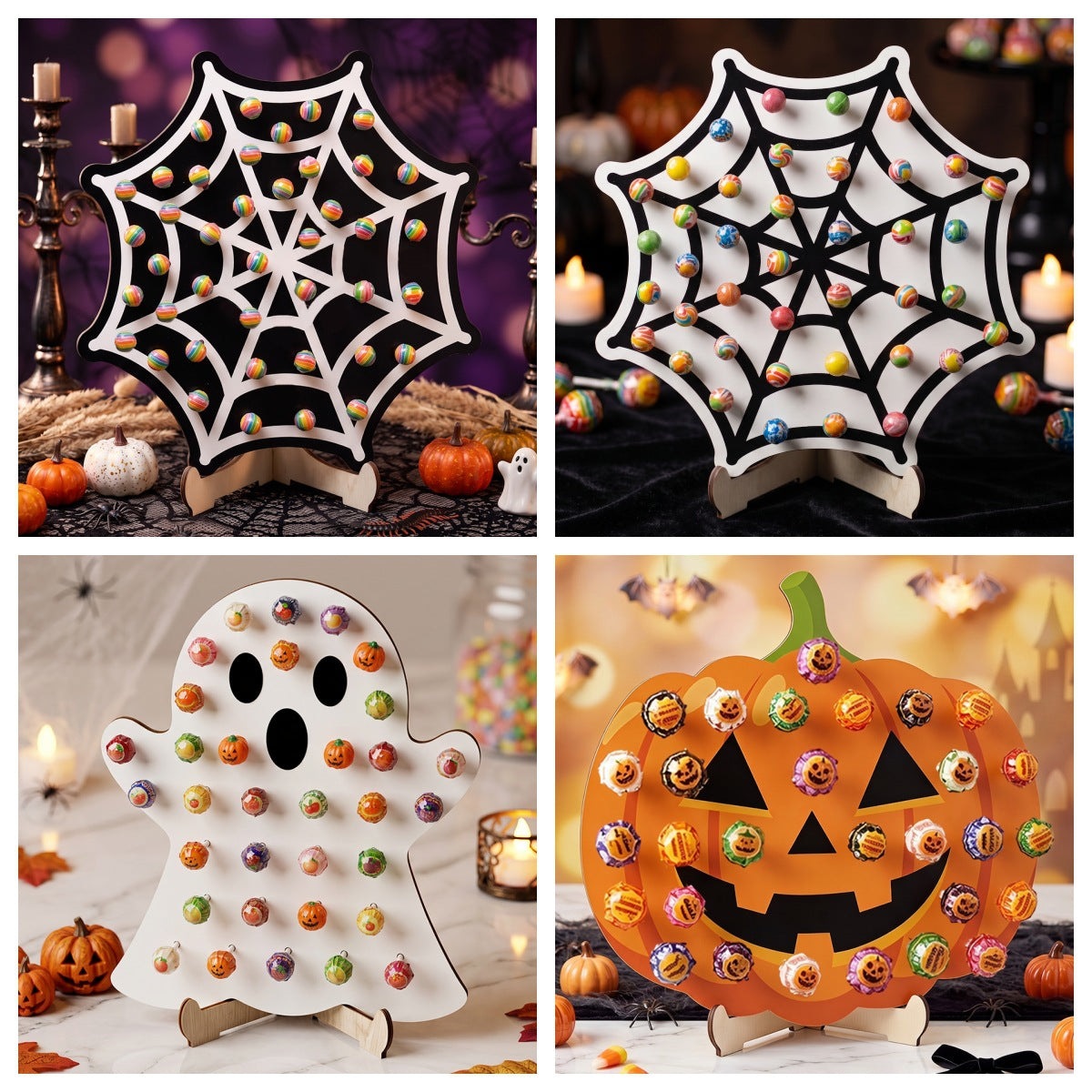 Wooden Halloween lollipop display stand