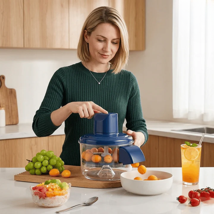 USB rechargeable electric food chopper with five-blade head