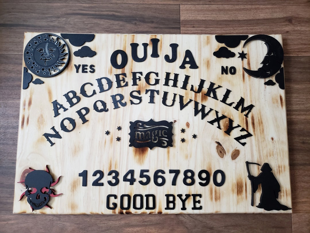 Wooden Ouija-style Halloween decoration