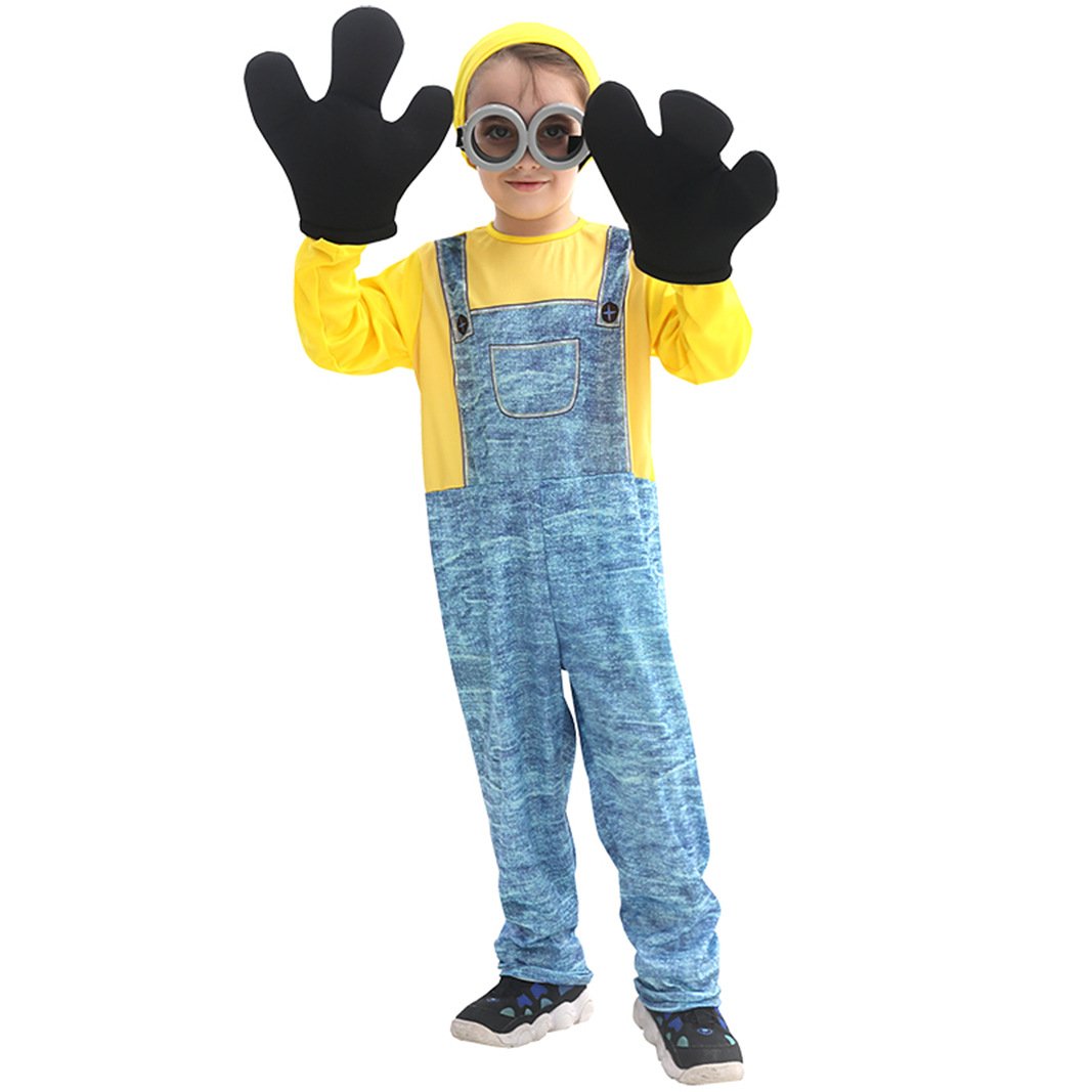 Kids' four-piece jumpsuit costume set with goggles gloves and hat