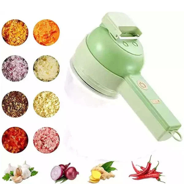 Four-in-one electric vegetable chopper with self-cleaning function