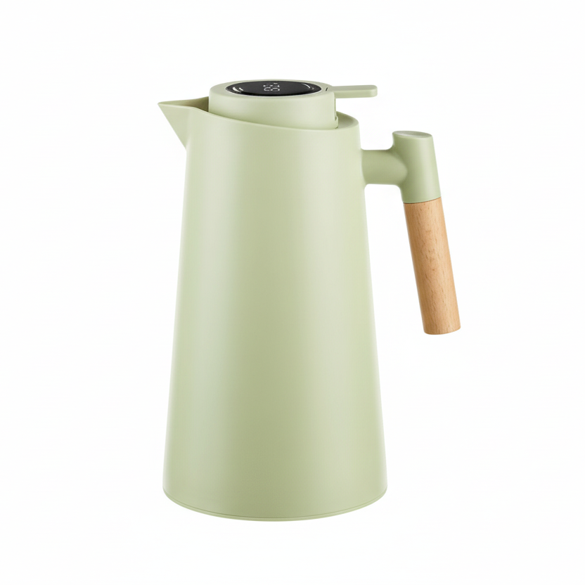 One-liter insulated thermal jug with LED temperature display