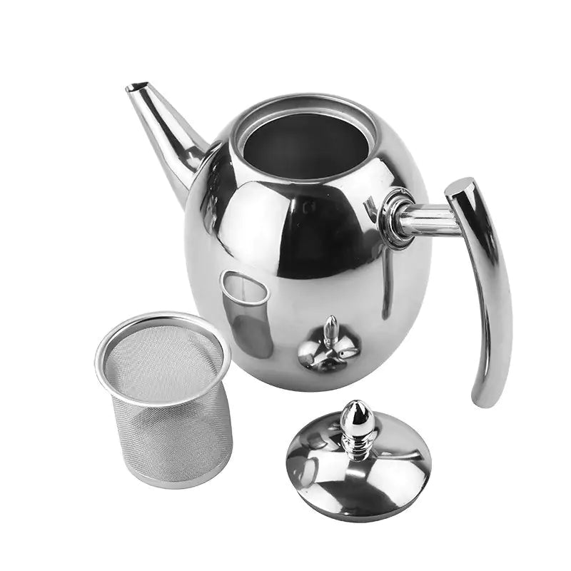 1.5-liter stainless steel teapot with built-in strainer