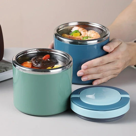 Insulated stainless steel food jar with carry handle