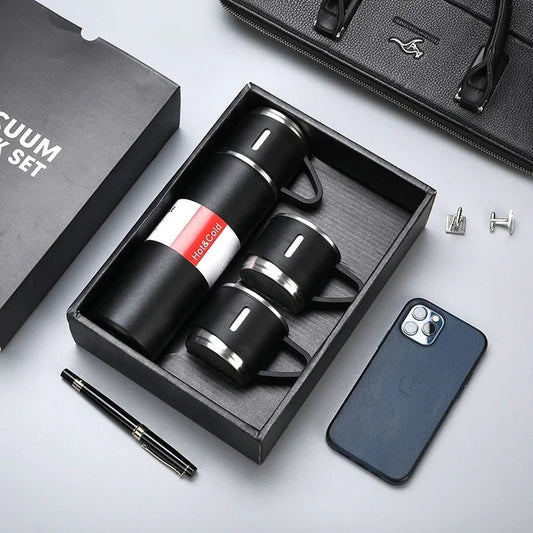 500ml insulated thermos set with three cups