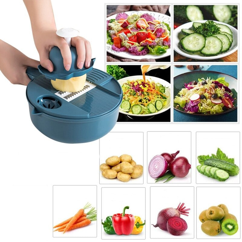 Twelve-in-one multifunctional kitchen cutting set