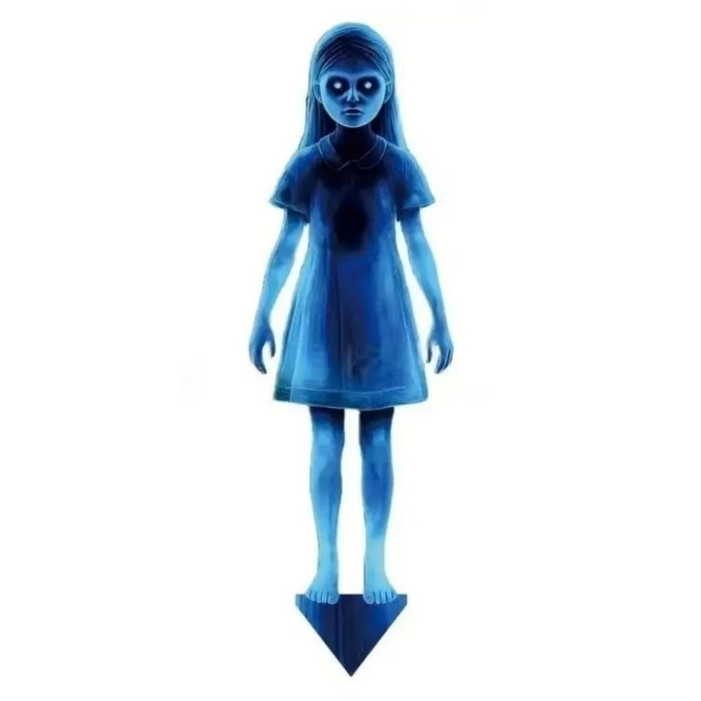 Lighted metal ghost Halloween yard stakes