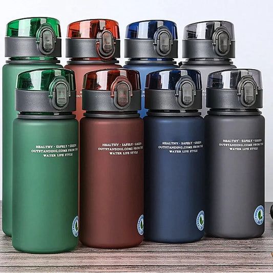 Sports water bottle with carrying strap