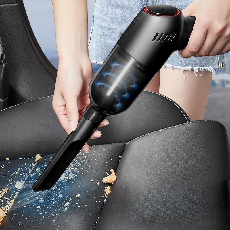 Portable cordless handheld vacuum cleaner for car interiors