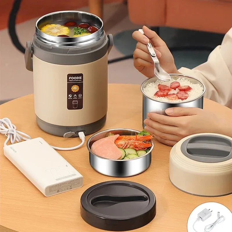 Two-liter USB electric lunch box with keep-warm function
