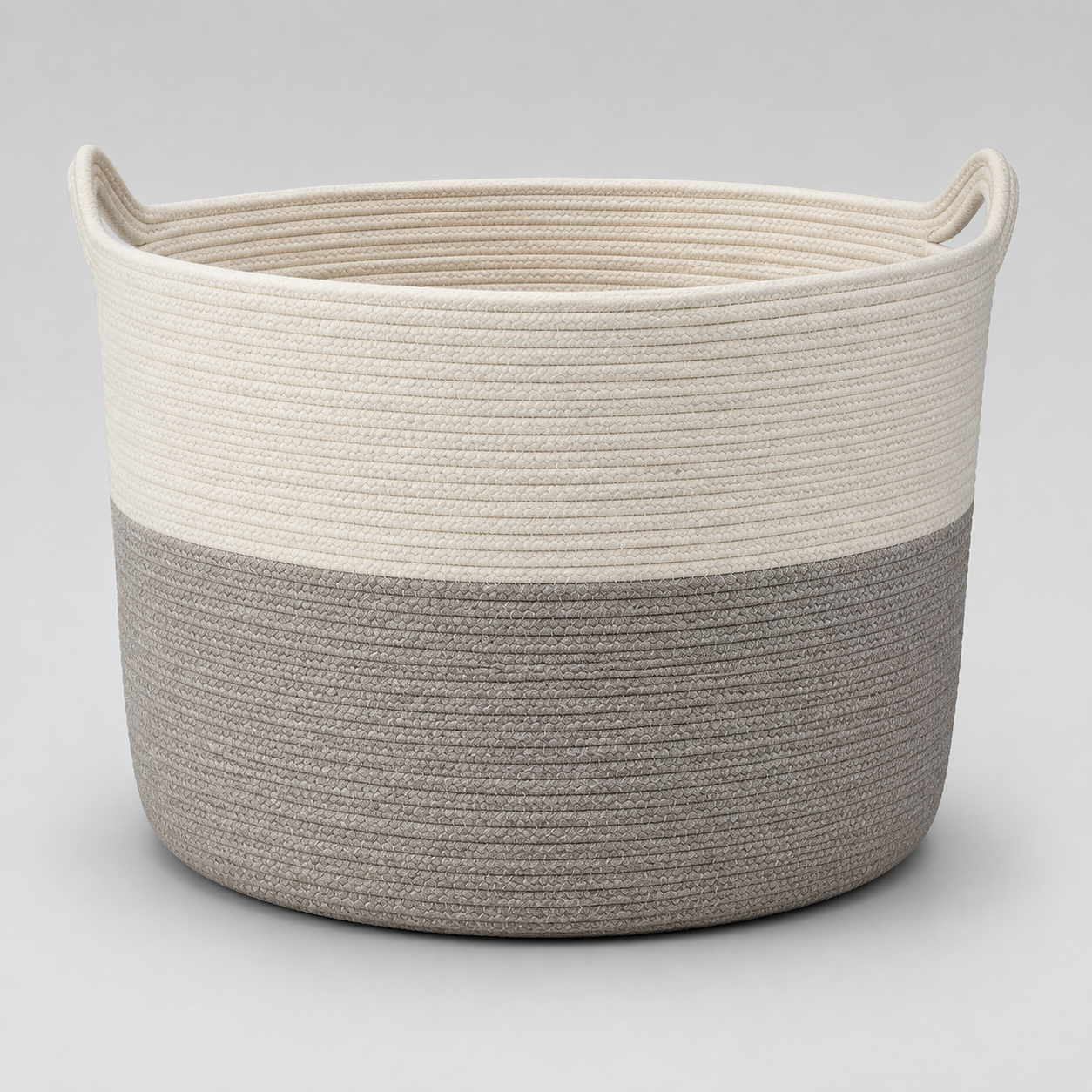 Extra-large woven cotton rope storage basket