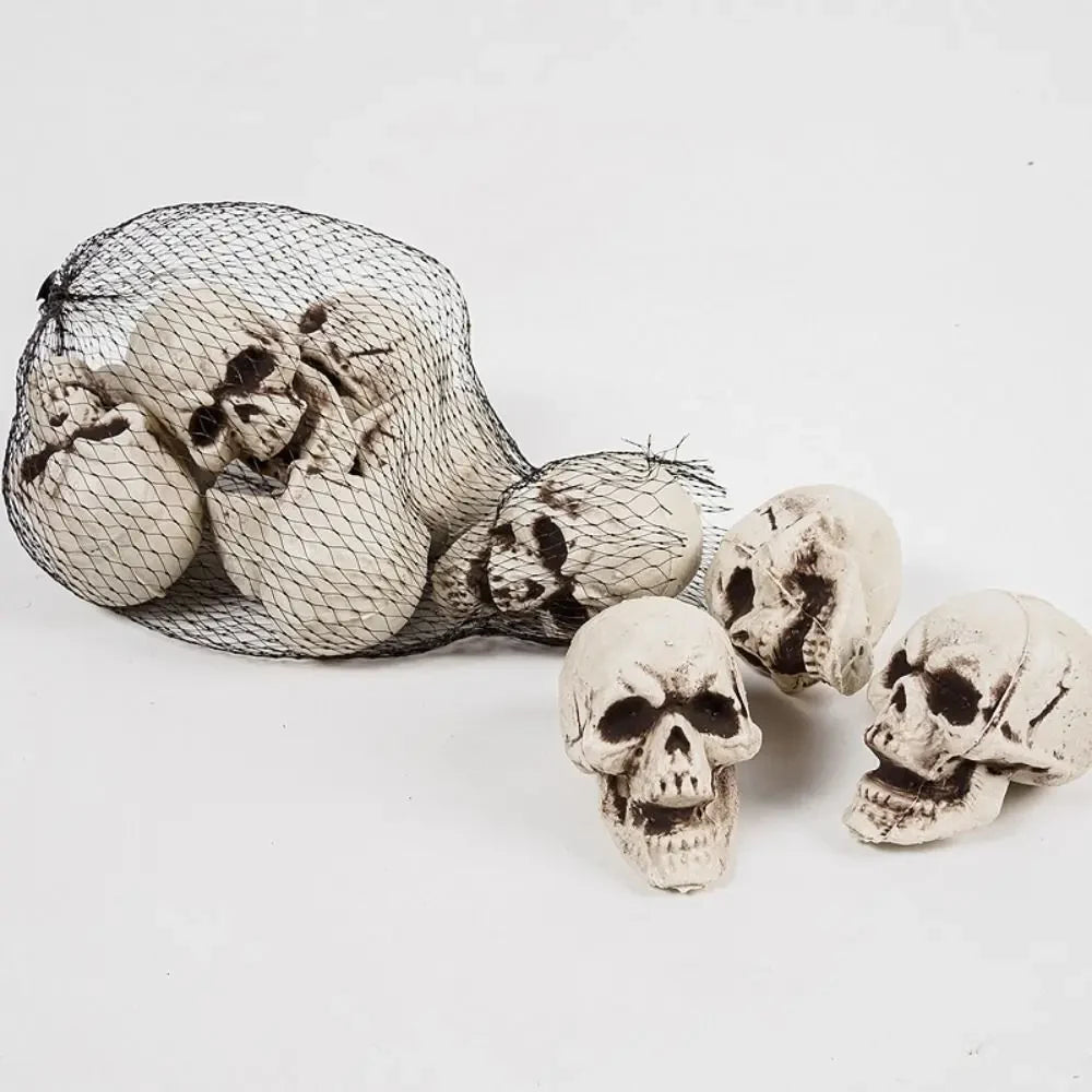 Ten-piece mini Halloween skull decoration set