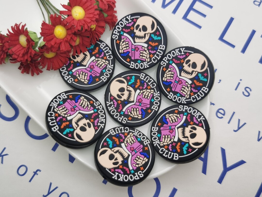 Halloween silicone beads with ghost and skull designs