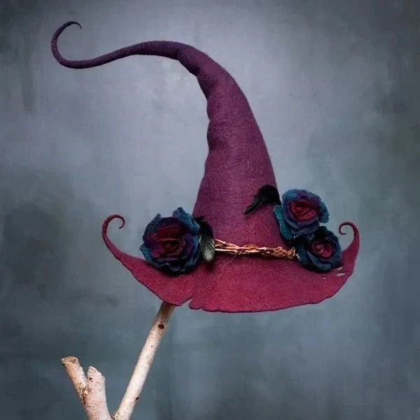 Adjustable pointed witch costume hat