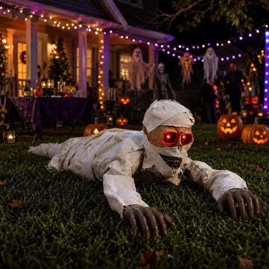 42-inch sound-activated crawling mummy Halloween decoration