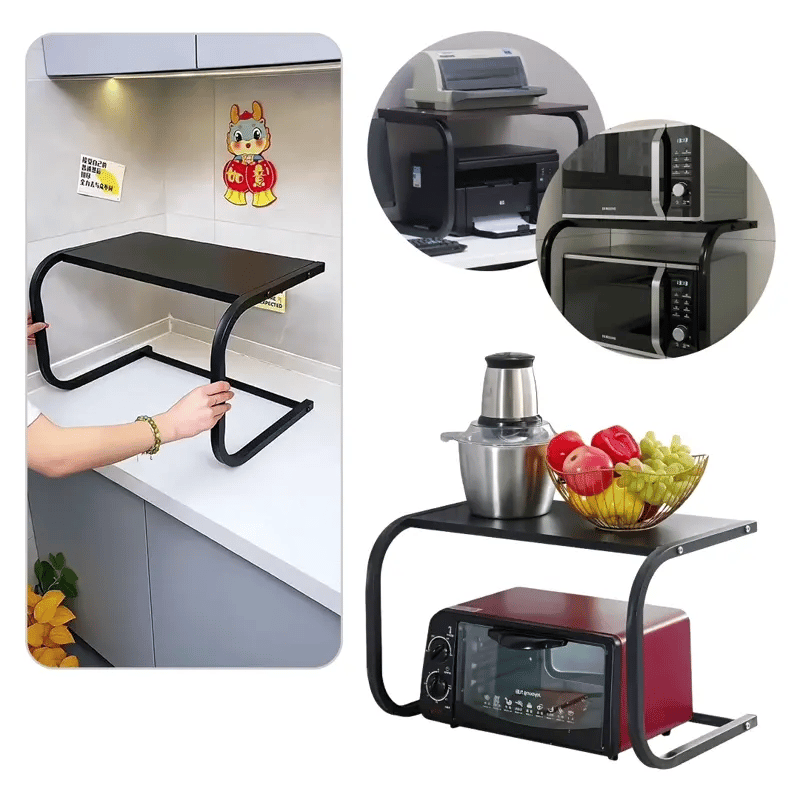 Freestanding two-tier countertop kitchen shelf