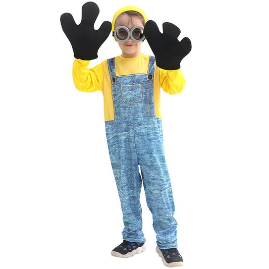 Kids' four-piece jumpsuit costume set with goggles gloves and hat