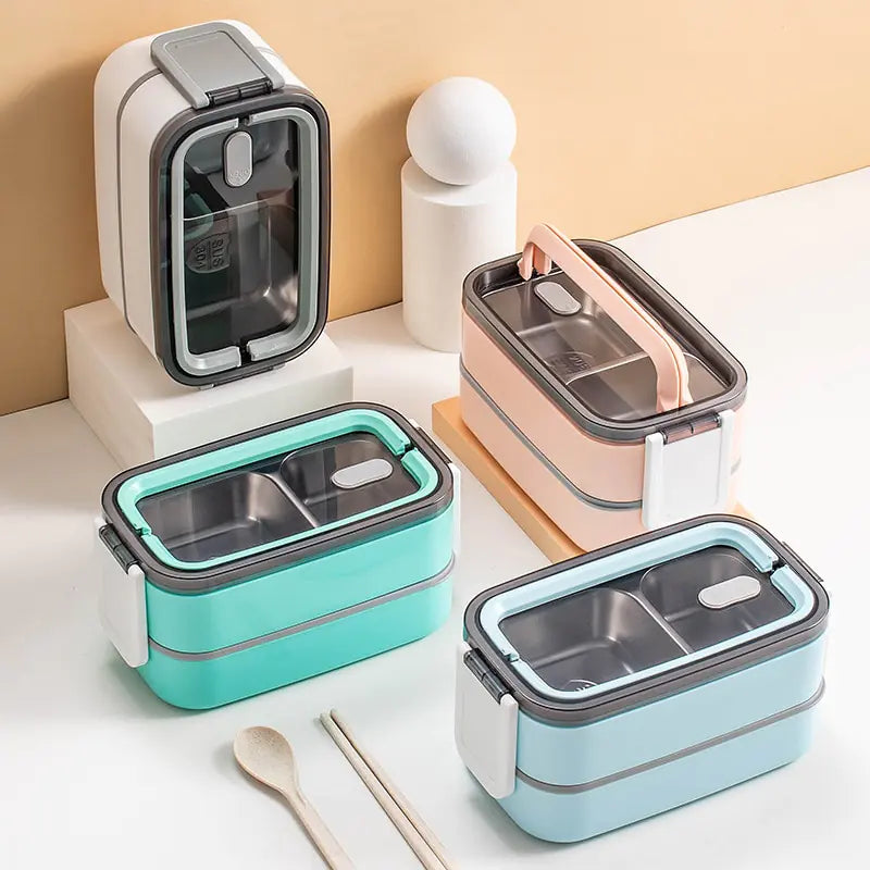 Two-layer stainless steel bento lunch box