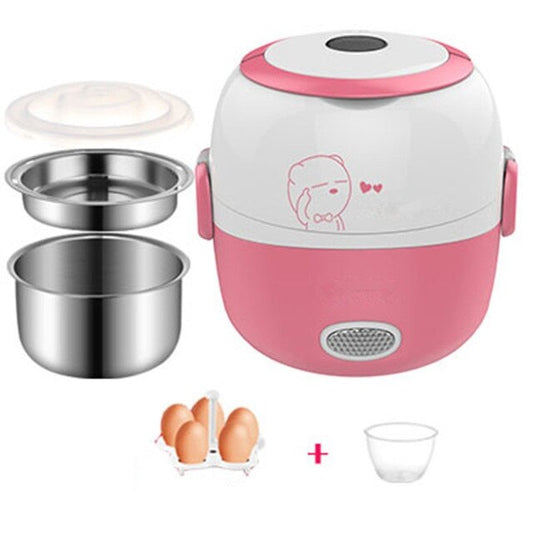One-liter electric lunch box with cooking and steam functions